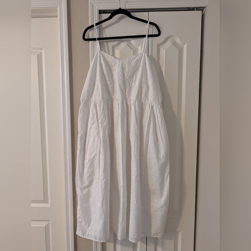 a new day White Midi Dress Eyelet